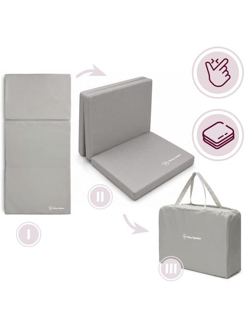 Matelas pliable lit parapluie et parc 120x60 moby-system avec housse - Kiabi