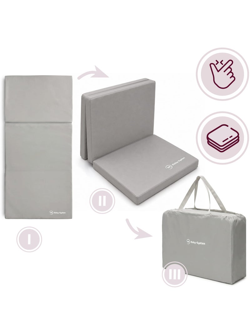 Matelas pliable lit parapluie et parc 120x60 moby-system avec housse Gris - Kiabi