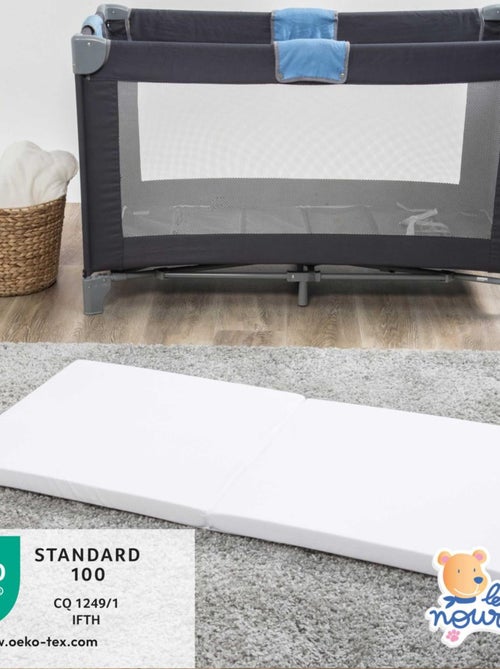 Matelas pliant bébé - 60x120cm - Matelas de voyage - Déhoussable - Fabrication française - Kiabi