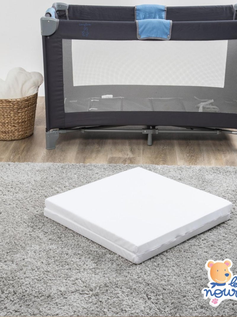 Matelas pliant bébé - 60x120cm - Matelas de voyage - Déhoussable - Fabrication française Blanc - Kiabi