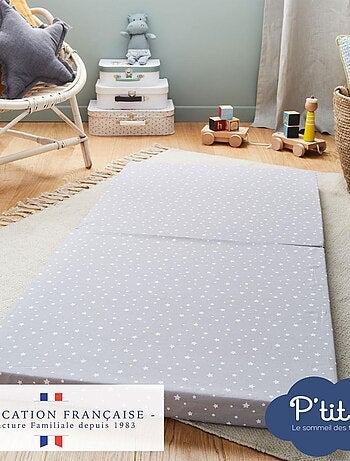 Matelas pliant bébé - 60x120x5 cm - Matelas de voyage - Déhoussable - Réversible