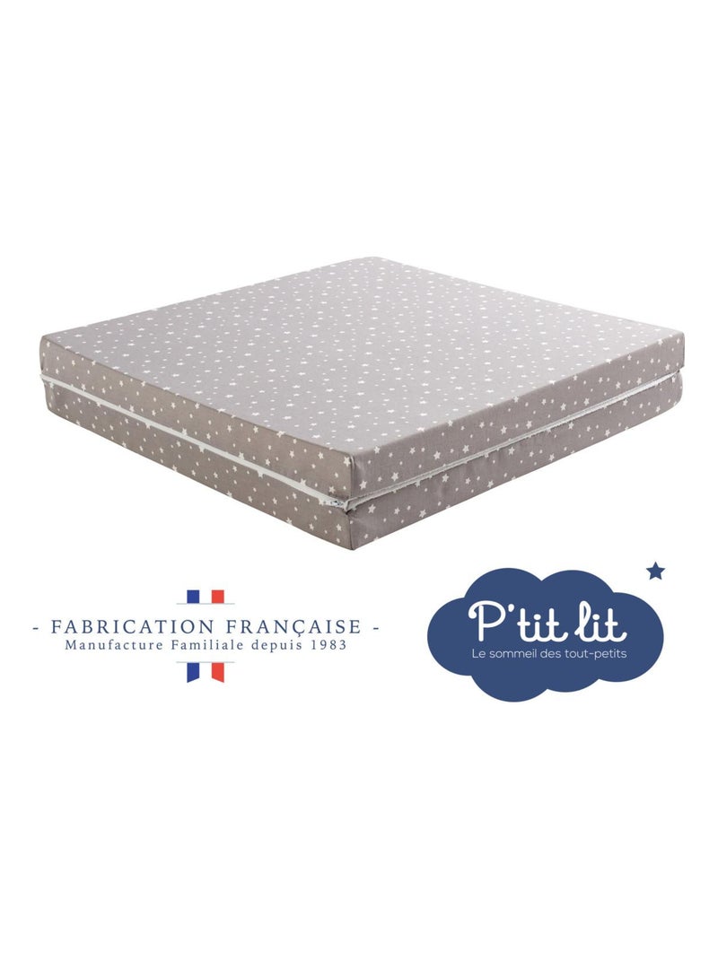 Matelas pliant bébé - 60x120x5 cm - Matelas de voyage - Déhoussable - Réversible Blanc - Kiabi
