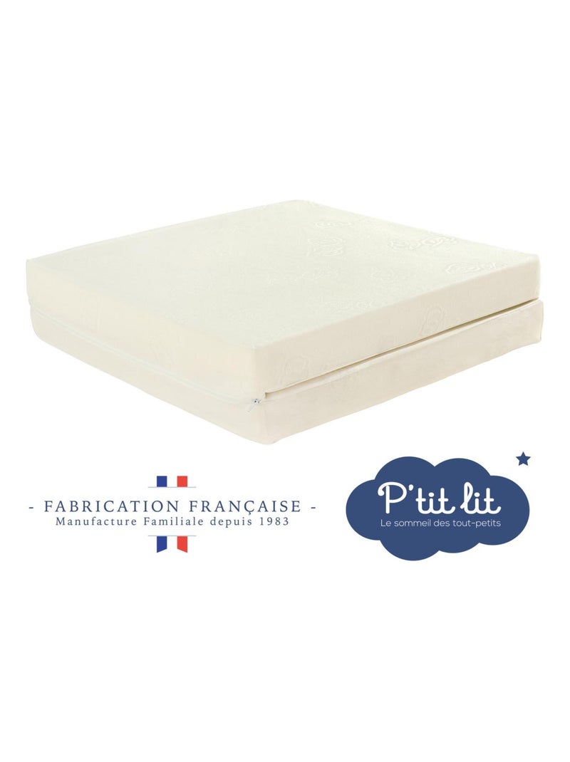 Matelas pliant bébé - 60x120x7 cm - Matelas de voyage - Déhoussable - Fabrication française Blanc - Kiabi