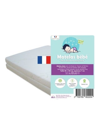 Matelas Pliant en Bambou pour lit bébé, lit parapluie 60x120 cm