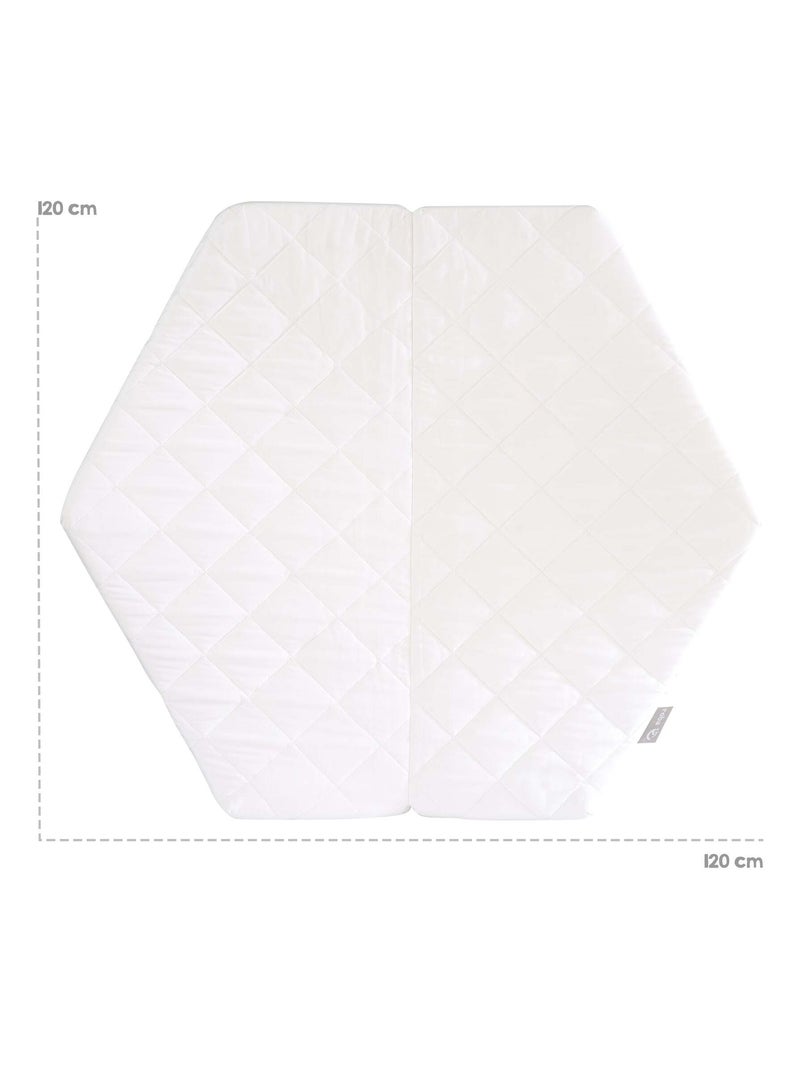 Matelas pour parc bébé hexagonal - Housse matelassée et amovible 'Roba' Blanc - Kiabi