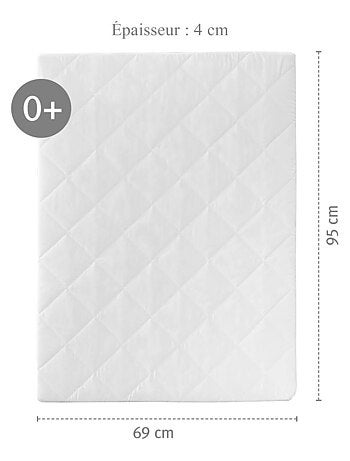 Matelas pour parc bébé rectangulaire - Housse matelassée et amovible 'Roba'