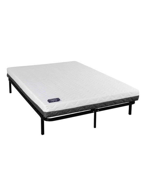 Matelas ressorts 5 zones, sommier, pieds - Kiabi