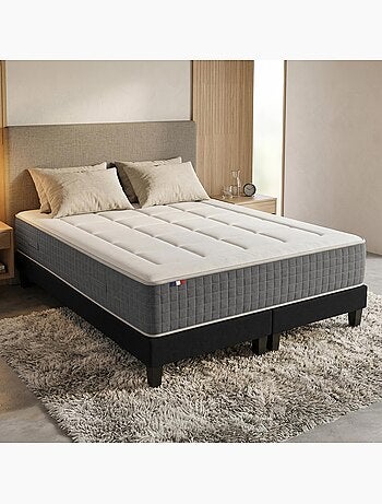 Matelas ressorts 7 zones H28 sommier couette oreillers 2x80x200