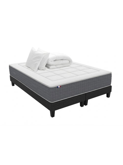 Matelas ressorts 7 zones H28 sommier couette oreillers 2x80x200 - Kiabi