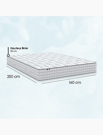 Matelas ressorts 7 zones ODYSSEE - Mémoire de forme, soutien ferme