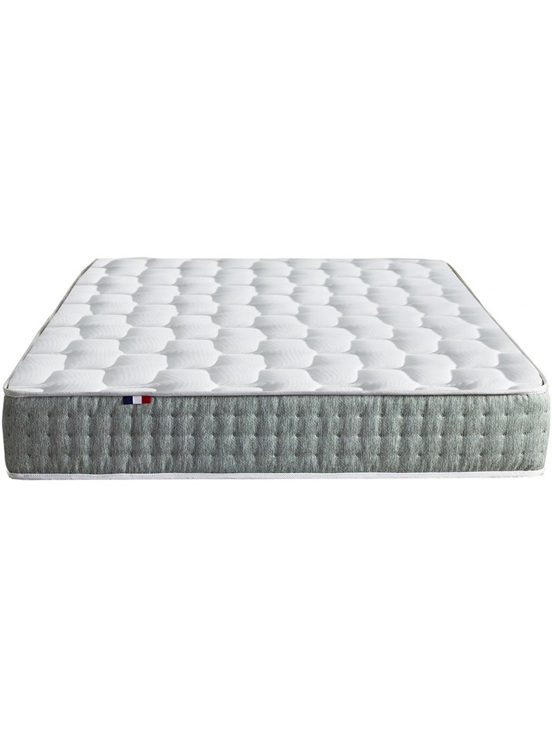 Matelas ressorts ensachés 7 zones HYGGE - soutien ferme et réversible - 160 x 200 cm Blanc Vert - Kiabi