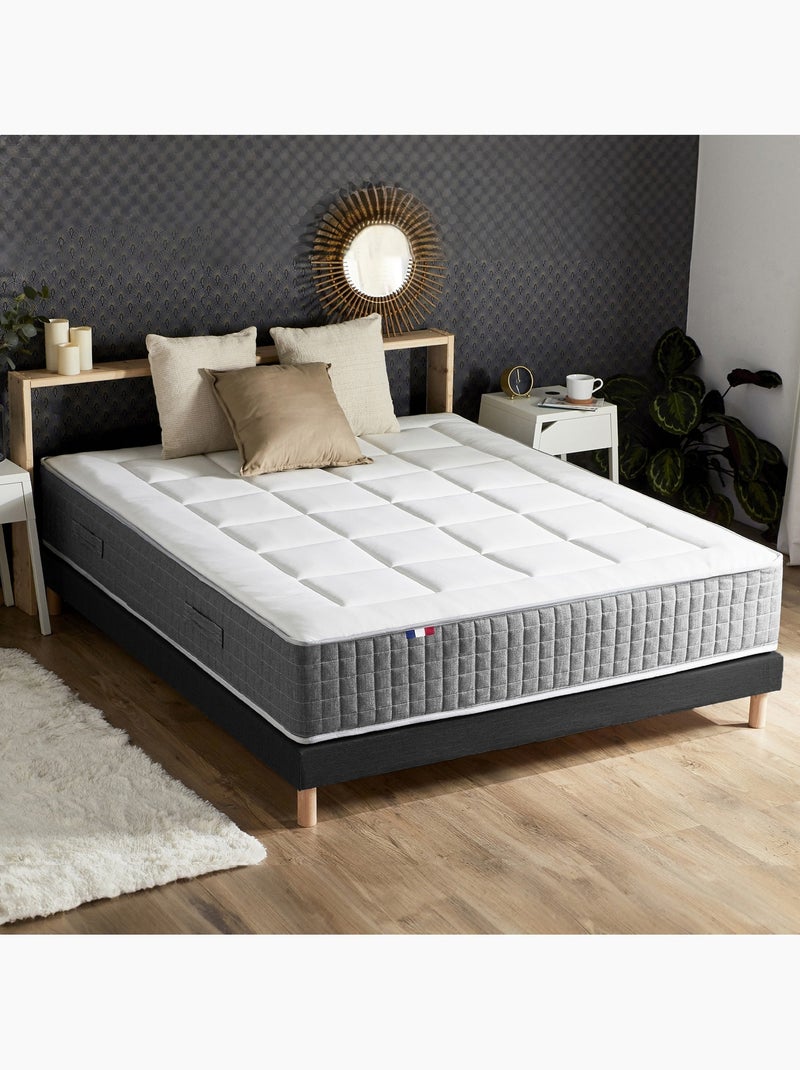 Matelas ressorts ensachés 7 zones MAX - soutien ferme et réversible - 160 x 200 cm Blanc Gris - Kiabi