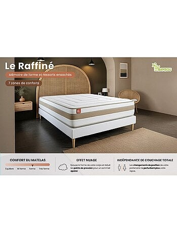 Matelas Ressorts ensachés et mémoire de forme Le Raffiné