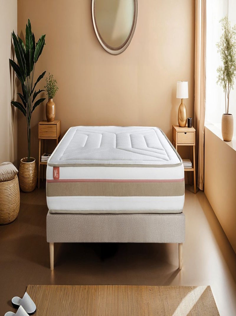 Matelas Ressorts ensachés et mémoire de forme Le Tendre Blanc - Kiabi