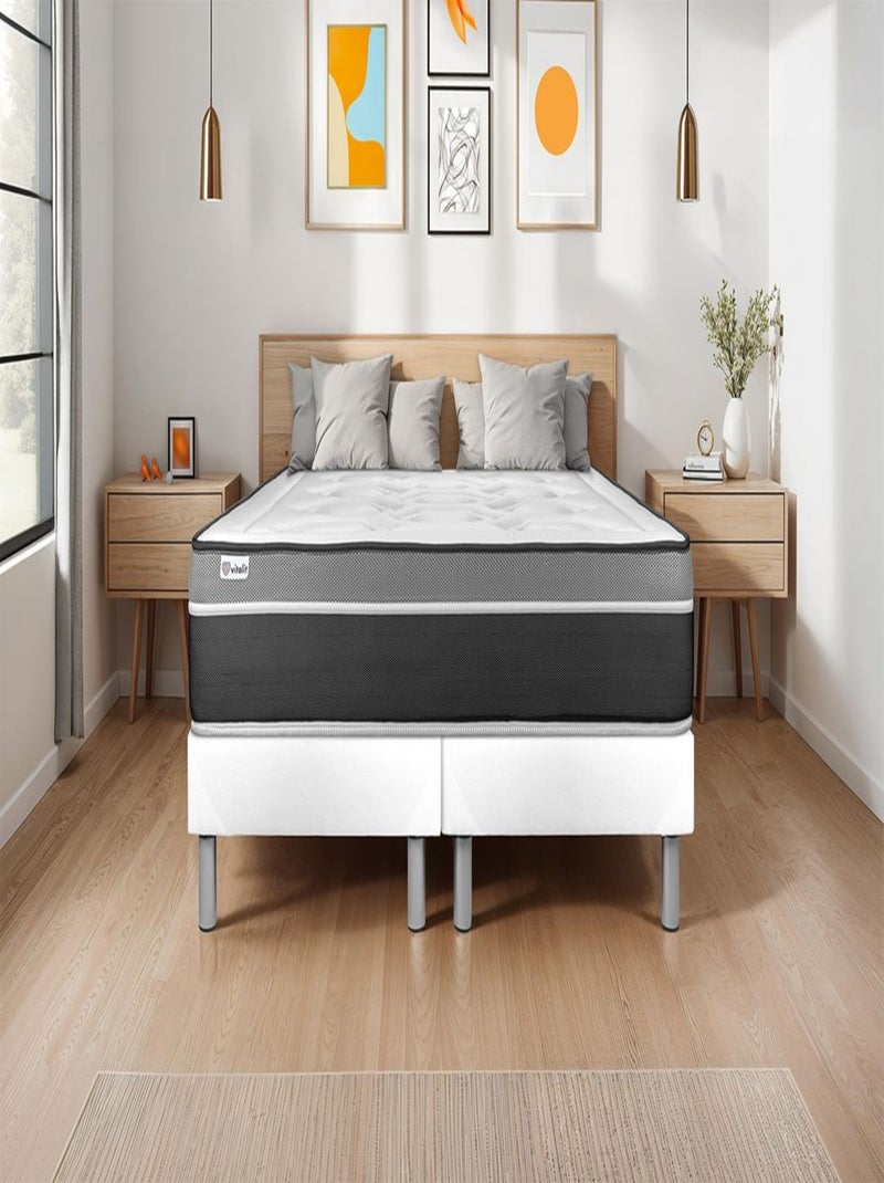Matelas Ressorts ensachés et mémoire de forme VITAL CARE Blanc - Kiabi