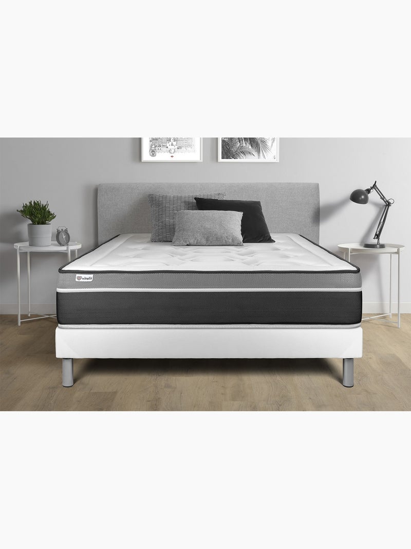 Matelas Ressorts ensachés et mémoire de forme VITAL CARE Blanc - Kiabi