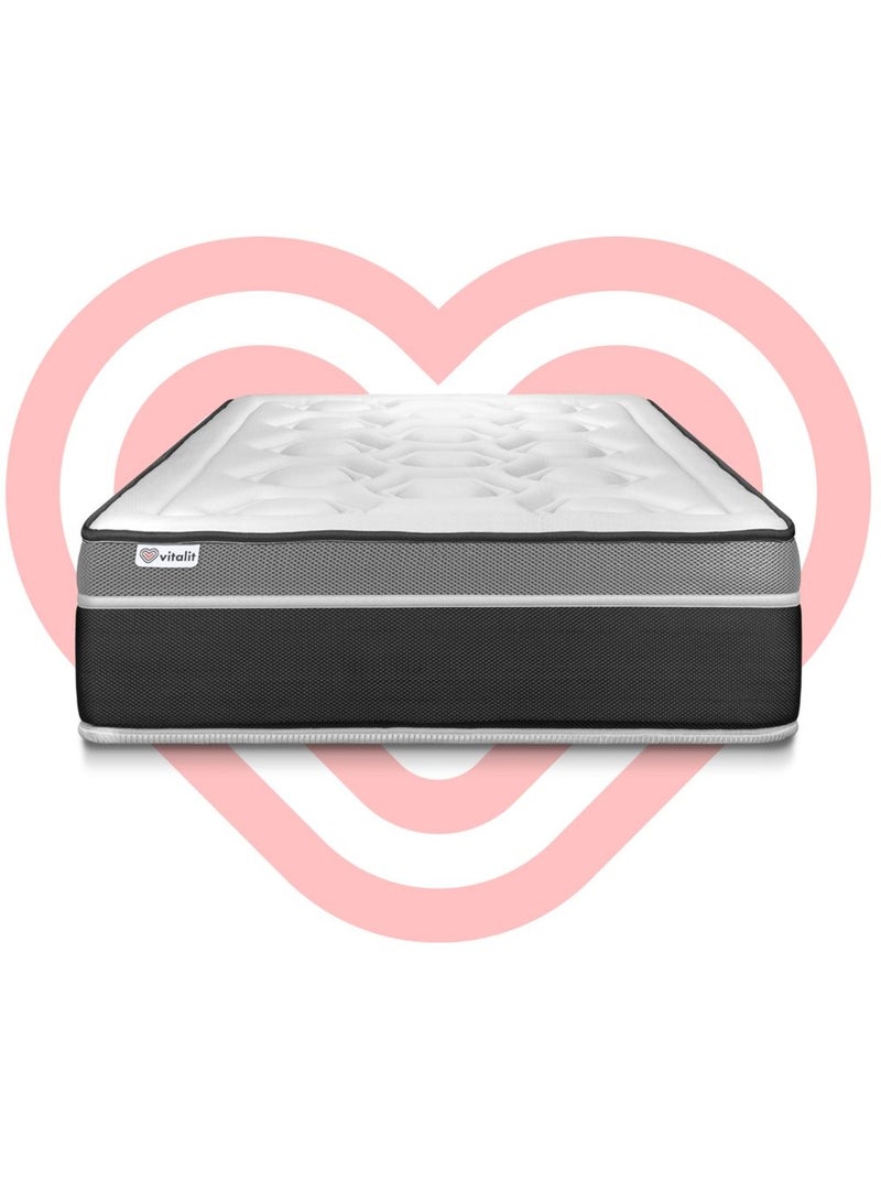 Matelas Ressorts ensachés et mémoire de forme VITAL CARE Blanc - Kiabi