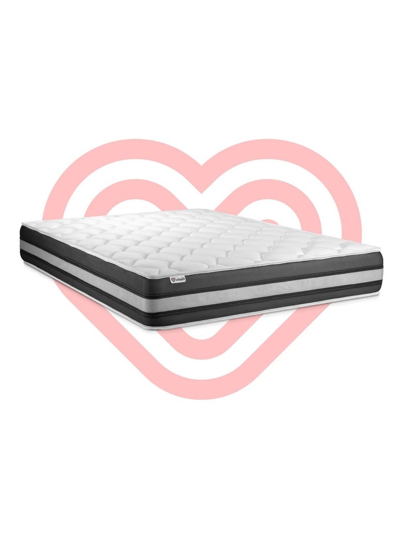 Matelas Ressorts ensachés et mémoire de forme VITALSPRING ZEN Blanc - Kiabi