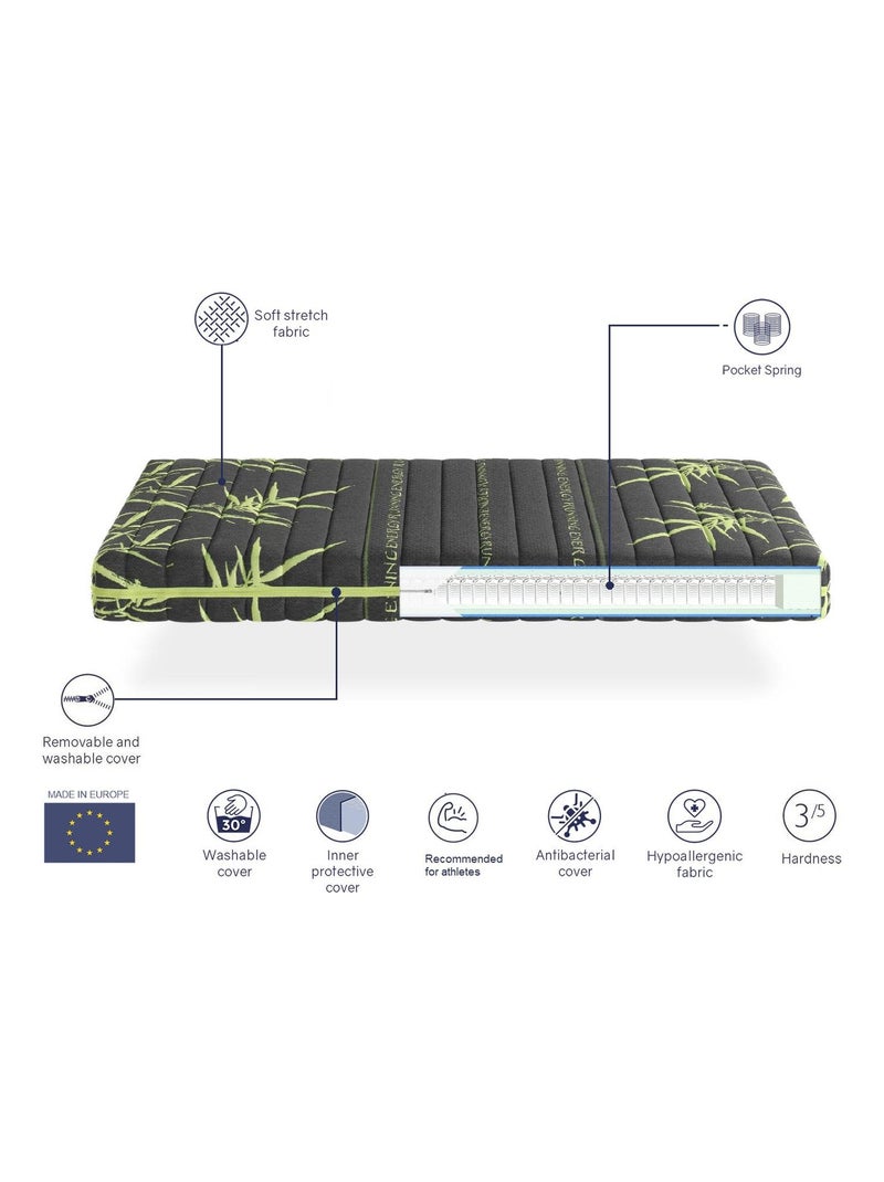 Matelas ressorts ensaches ‘SPORT’ épaisseur 24 cm déhoussable N/A - Kiabi