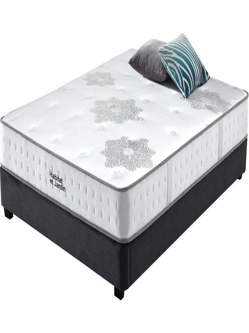 Matelas ressorts et à mémoire de forme "Josey" - 90 x 190 x 25 cm - Blanc / Gris N/A - Kiabi