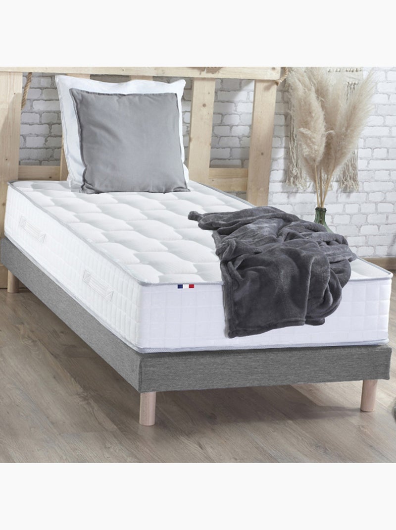 Matelas Ressorts + Mémoire de forme ODYSSEE Made in France Blanc - Kiabi