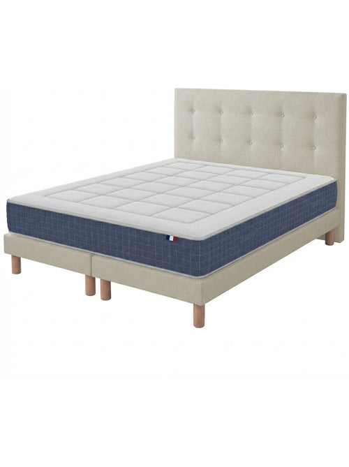 Matelas ressorts mémoire de forme sommier tête de lit 2x90x200 - Kiabi Matelas ressorts mémoire de forme sommier tête de lit 2x90x200 - Kiabi