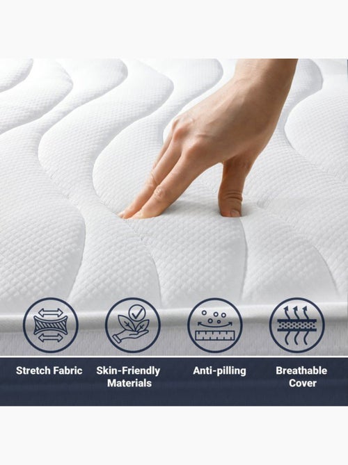 Matelas THE WHITE STONE - H.20 cm - Orthopédique - Hypoallergénique - Antibactérien - Kiabi