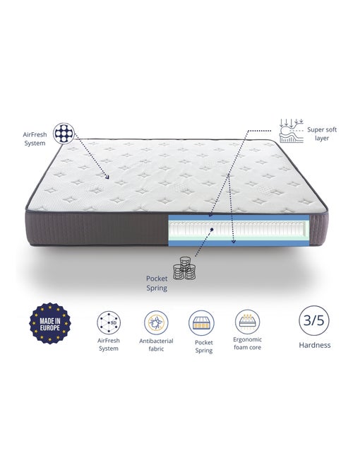 Matelas TITANIUM Épaisseur 25 cm – Ressorts ensachés-Ergonomique - Kiabi Matelas TITANIUM Épaisseur 25 cm – Ressorts ensachés-Ergonomique - Kiabi