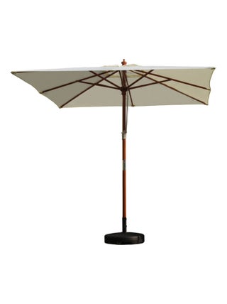 MATERA - Parasol carré droit 2.5x2.5 écru en bois