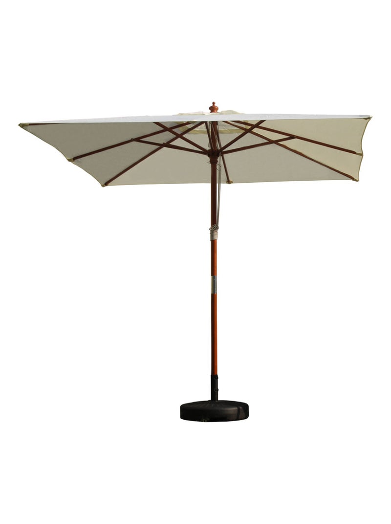 MATERA - Parasol carré droit 2.5x2.5 écru en bois Ecru - Kiabi