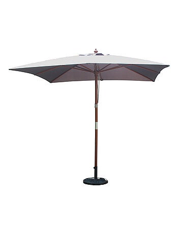 MATERA - Parasol carré droit 2.5x2.5 gris mât en bois