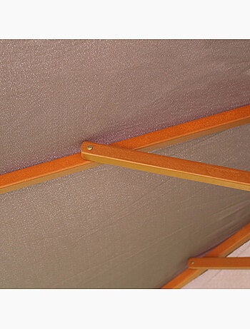 MATERA - Parasol carré droit 2.5x2.5 gris mât en bois