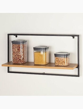 Max home bibliothèque murale en bois 1 étagère 65x20x35 cm