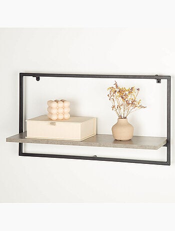 Max home etagère murale effet ciment 1 étagère 65x20x35 cm