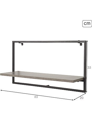 Max home etagère murale effet ciment 1 étagère 65x20x35 cm