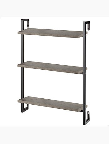 Max home etagère murale effet ciment 3 étagères 40x12x55 cm