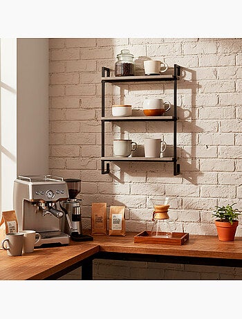 Max home etagère murale effet ciment 3 étagères 40x12x55 cm