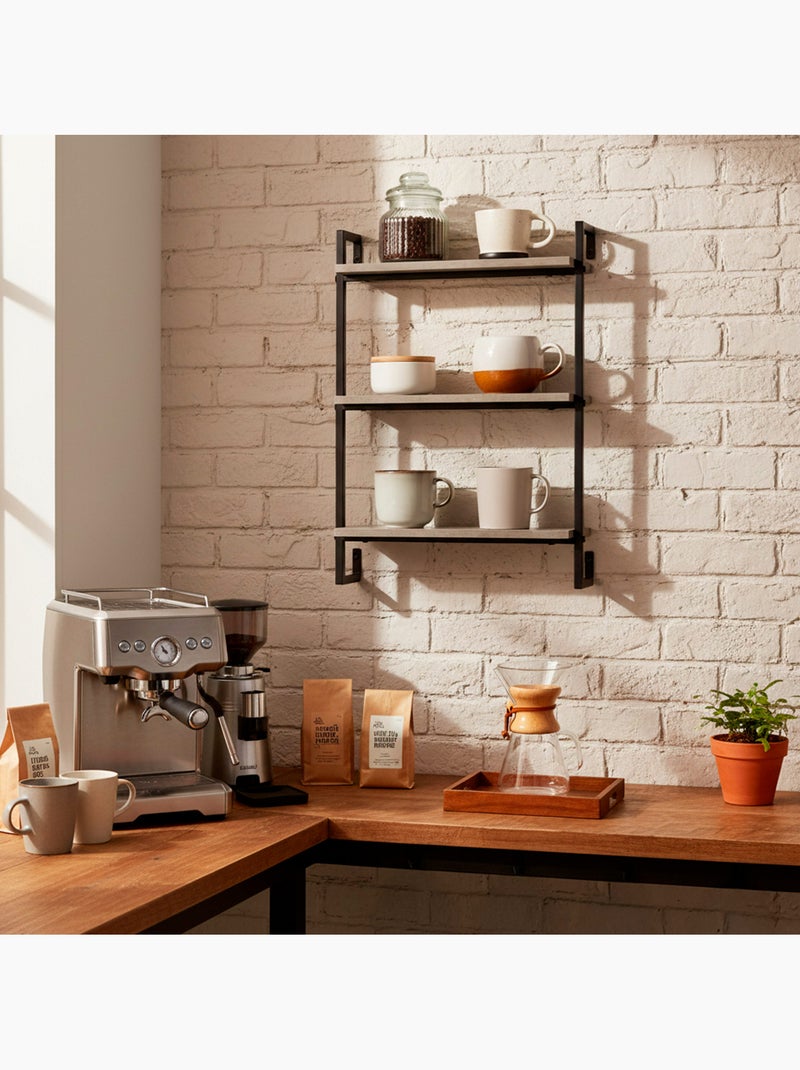 Max home etagère murale effet ciment 3 étagères 40x12x55 cm Bois naturel - Kiabi