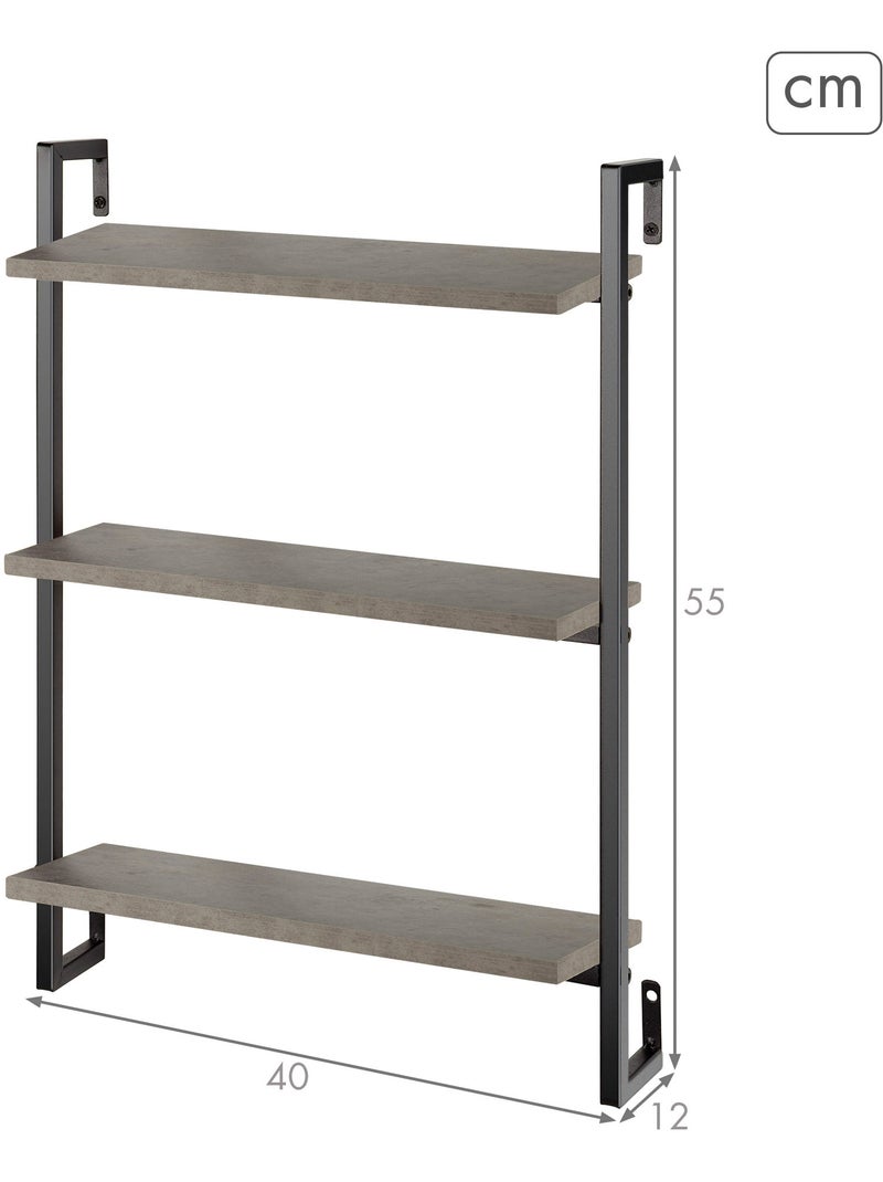 Max home etagère murale effet ciment 3 étagères 40x12x55 cm Bois naturel - Kiabi