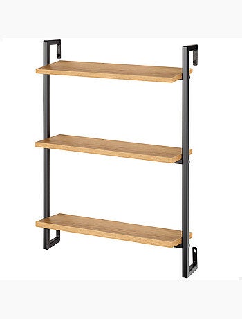 Max home etagère murale en bois 3 étagères 40x12x55 cm