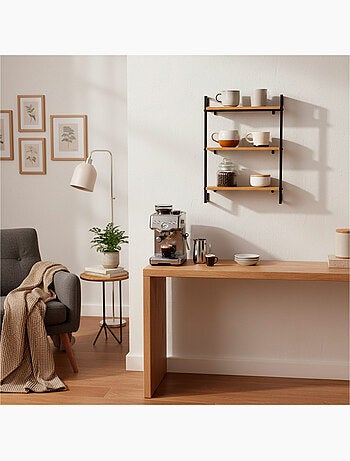 Max home etagère murale en bois 3 étagères 40x12x55 cm
