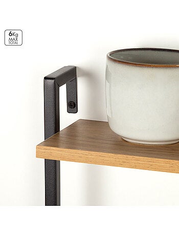 Max home etagère murale en bois 3 étagères 40x12x55 cm