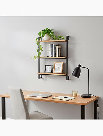 Max home etagère murale en bois 3 étagères 40x12x55 cm