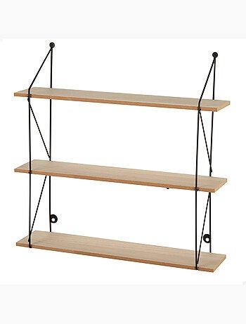 Max home etagère murale en bois 3 étagères 50x12x49 cm