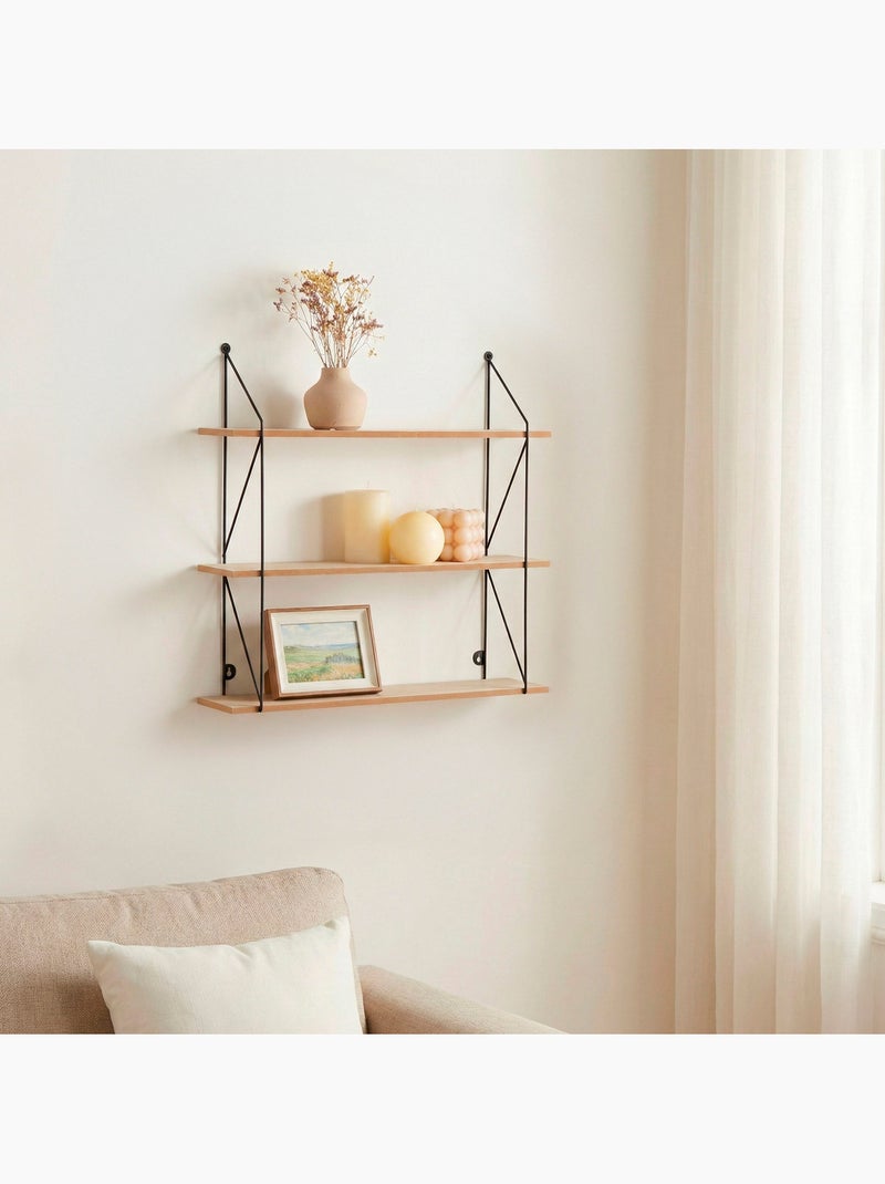 Max home etagère murale en bois 3 étagères 50x12x49 cm Bois naturel - Kiabi