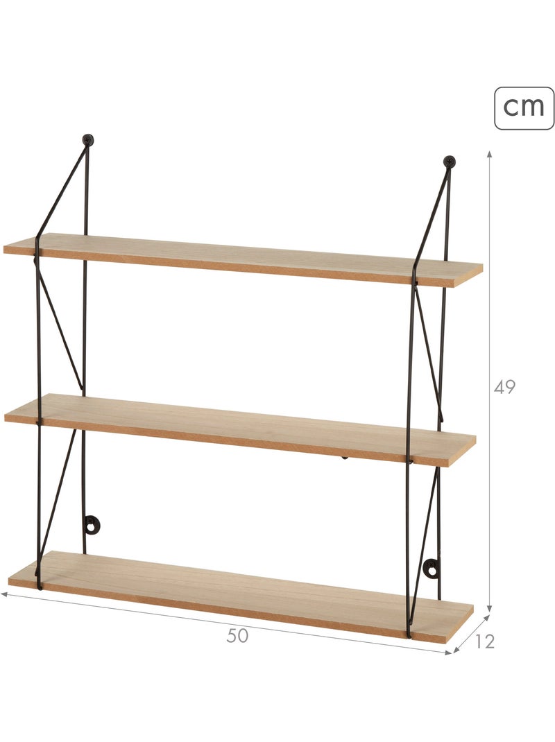 Max home etagère murale en bois 3 étagères 50x12x49 cm Bois naturel - Kiabi