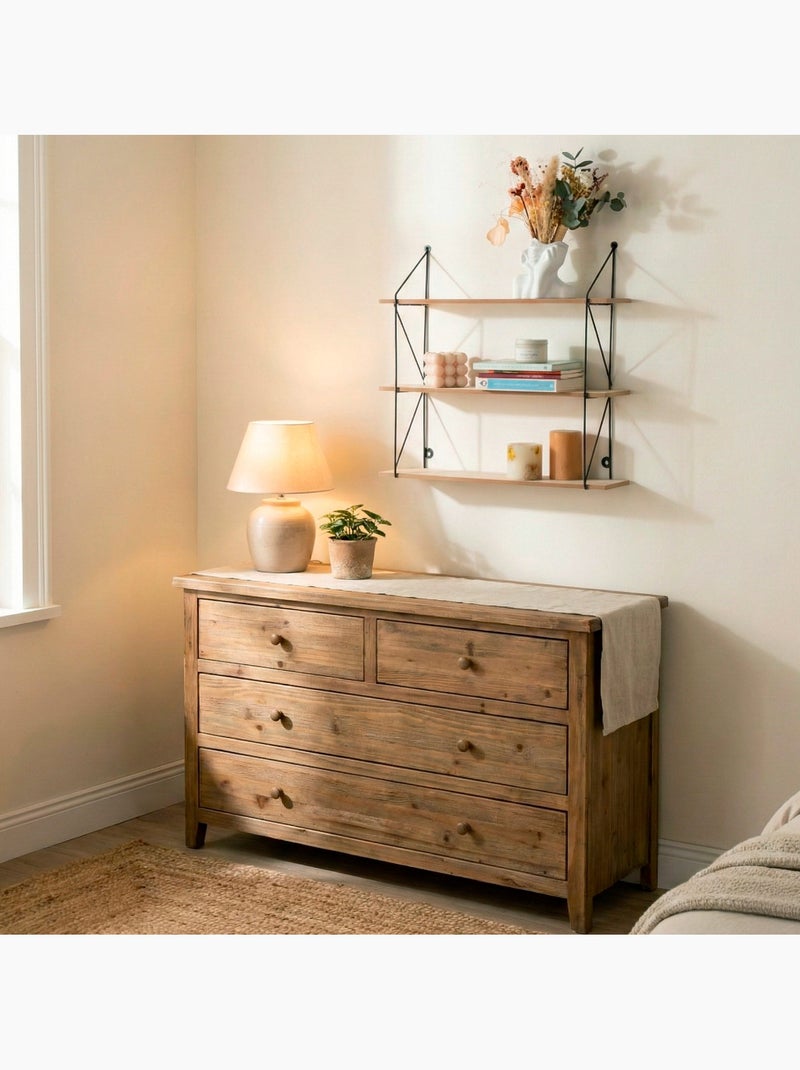 Max home etagère murale en bois 3 étagères 50x12x49 cm Bois naturel - Kiabi