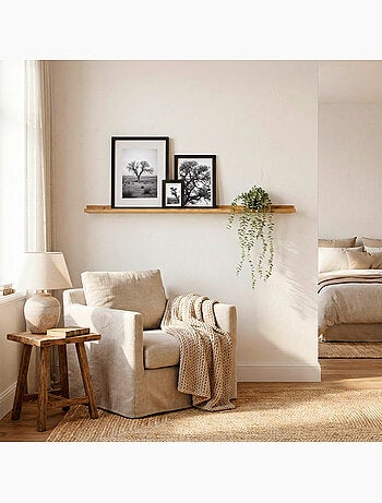 Max home etagère murale en bois avec bordure 120x10x4 cm