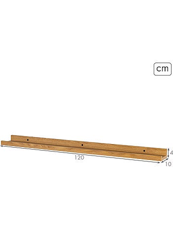 Max home etagère murale en bois avec bordure 120x10x4 cm