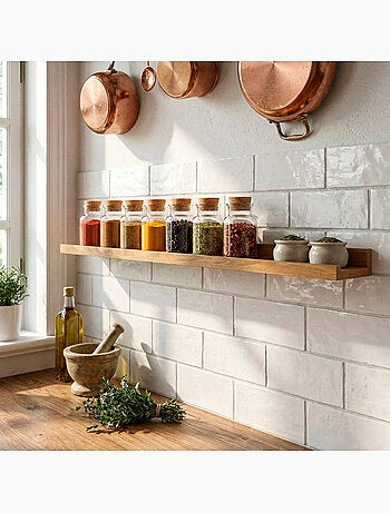 Max home etagère murale en bois avec bordure 80x10x4 cm
